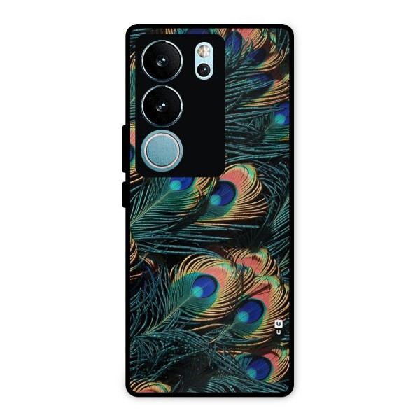 Peacock Feather Art Metal Back Case for Vivo V29