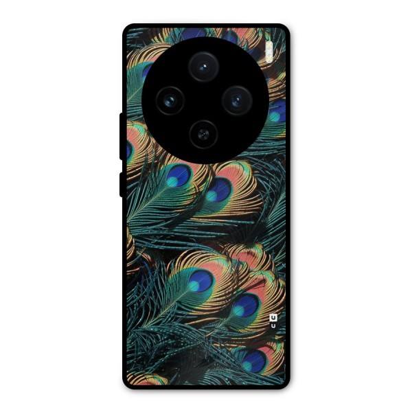 Peacock Feather Art Metal Back Case for Vivo X100