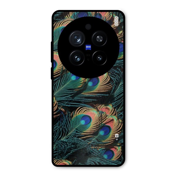 Peacock Feather Art Metal Back Case for Vivo X200 Pro