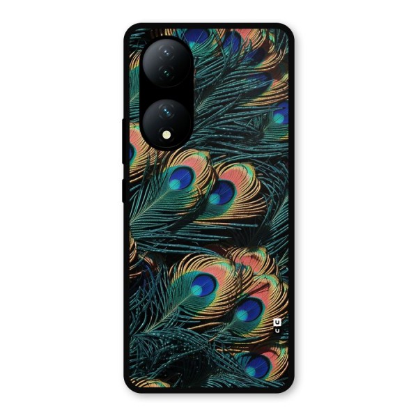 Peacock Feather Art Metal Back Case for Vivo Y100