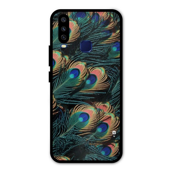 Peacock Feather Art Metal Back Case for Vivo Y15