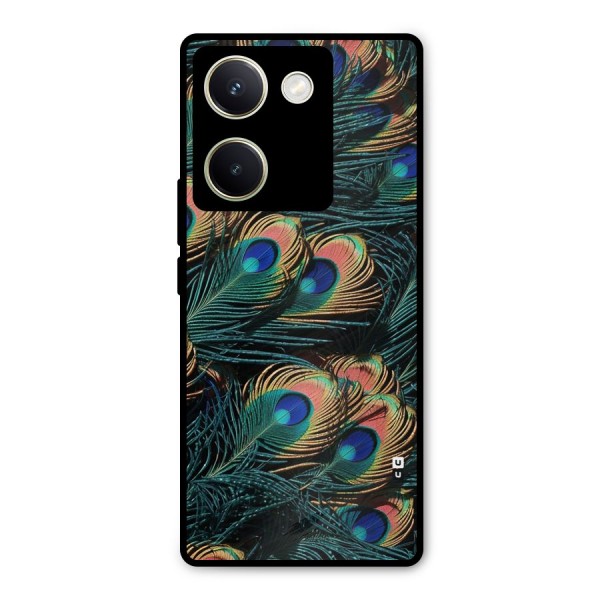 Peacock Feather Art Metal Back Case for Vivo Y200 Pro