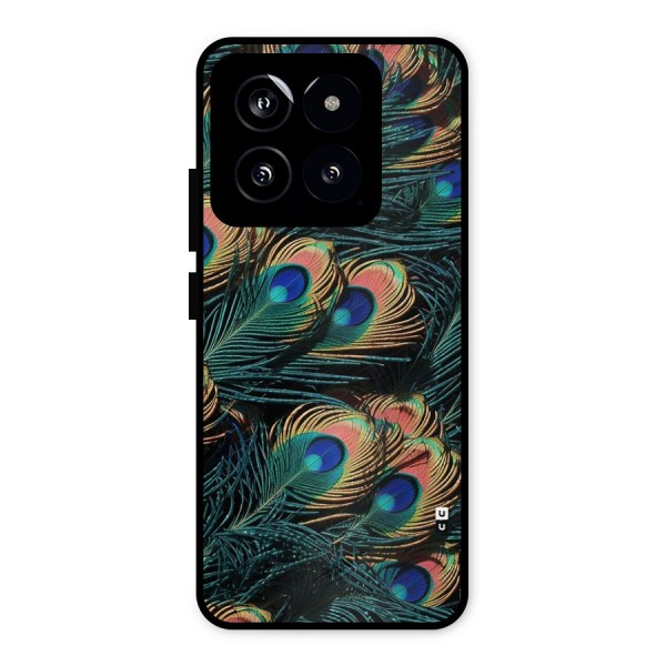 Peacock Feather Art Metal Back Case for Xiaomi 14