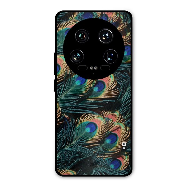 Peacock Feather Art Metal Back Case for Xiaomi 14 Ultra