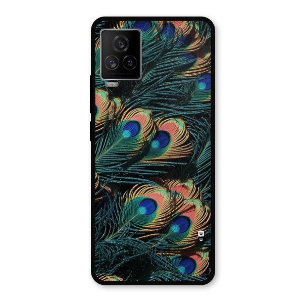 Peacock Feather Art Metal Back Case for iQOO 7 Legend 5G