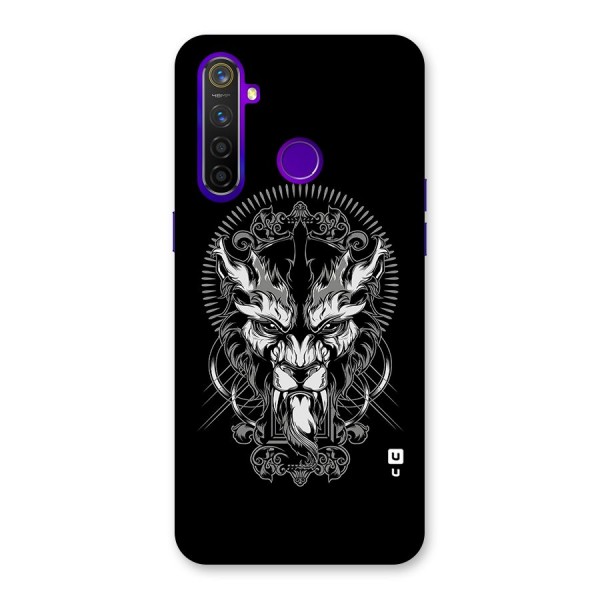 Pencil Art Lion Illustration Back Case for Realme 5 Pro