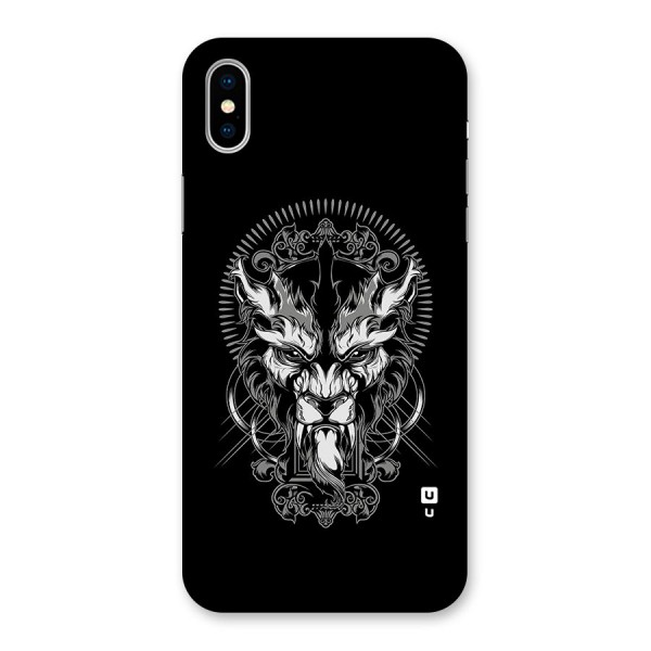 Pencil Art Lion Illustration Back Case for iPhone XS