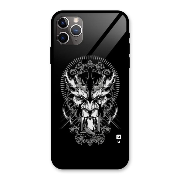 Pencil Art Lion Illustration Glass Back Case for iPhone 11 Pro Max
