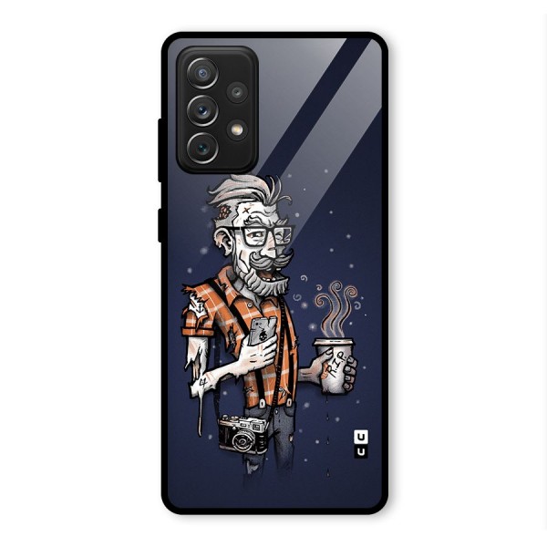Photographer illustration Glass Back Case for Galaxy A72
