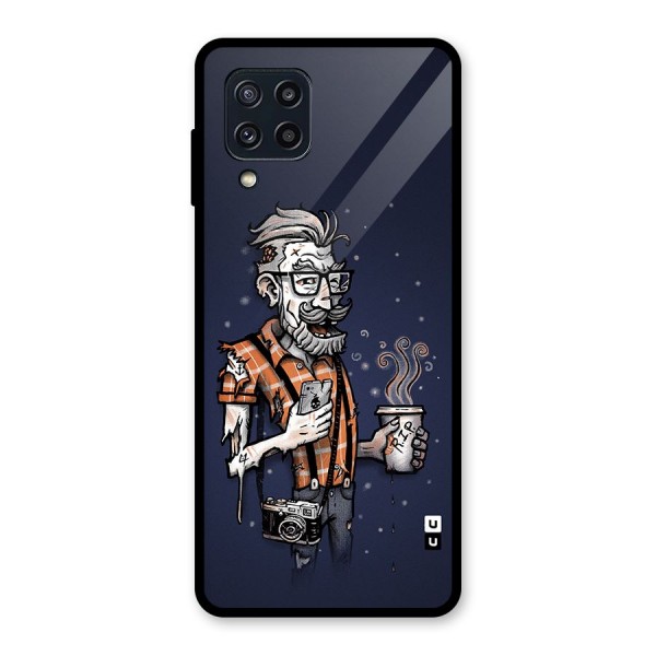 Photographer illustration Glass Back Case for Galaxy M32