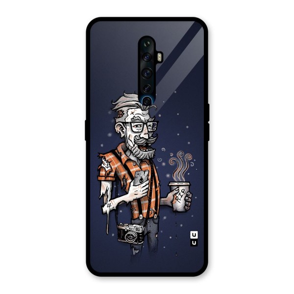 Photographer illustration Glass Back Case for Oppo Reno2 F