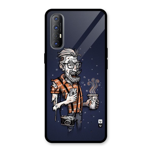 Photographer illustration Glass Back Case for Oppo Reno3 Pro