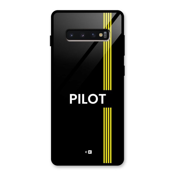 Pilot Stripes Glass Back Case for Galaxy S10 Plus