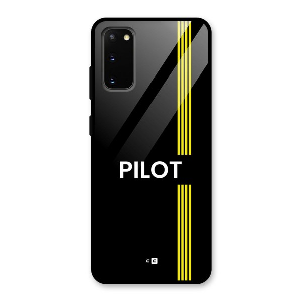 Pilot Stripes Glass Back Case for Galaxy S20