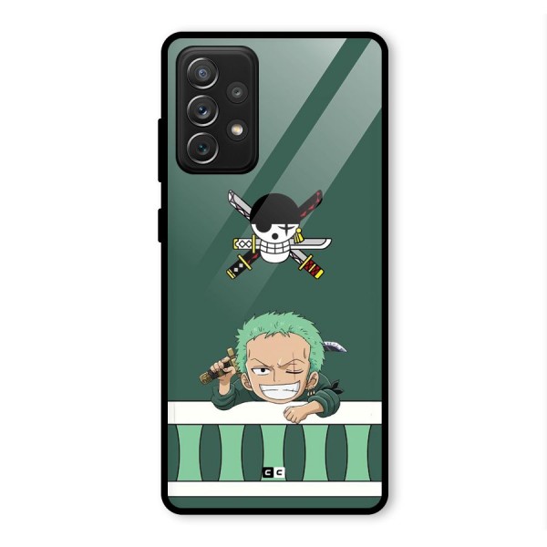 Pirate Hunter Zoro Glass Back Case for Galaxy A72