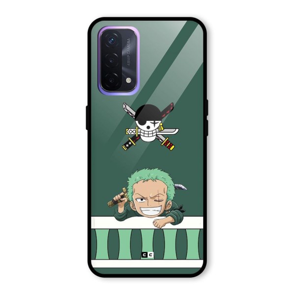 Pirate Hunter Zoro Glass Back Case for Oppo A74 5G