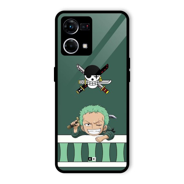 Pirate Hunter Zoro Glass Back Case for Oppo F21 Pro 4G