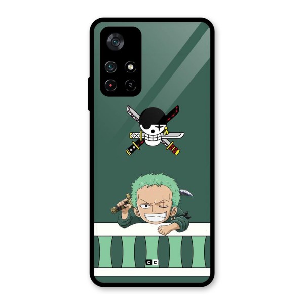 Pirate Hunter Zoro Glass Back Case for Poco M4 Pro 5G