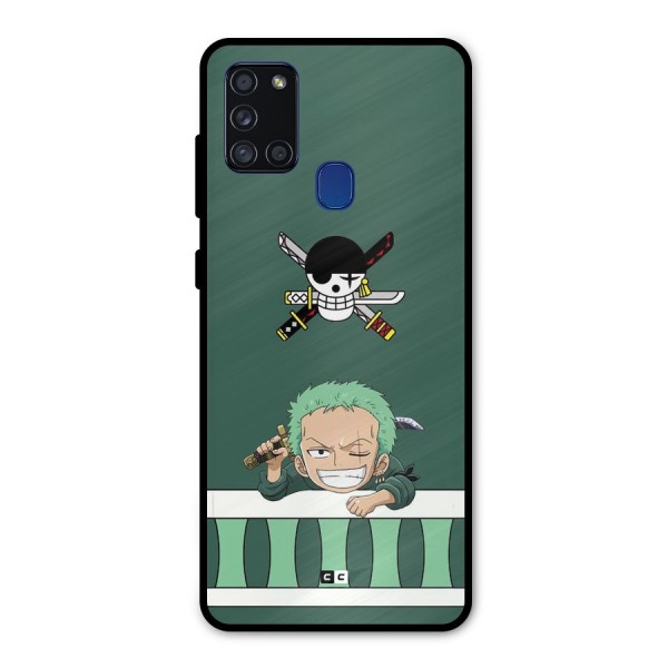 Pirate Hunter Zoro Metal Back Case for Galaxy A21s