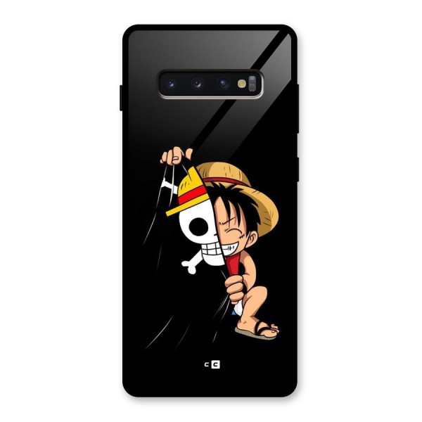 Pirate Luffy Glass Back Case for Galaxy S10 Plus