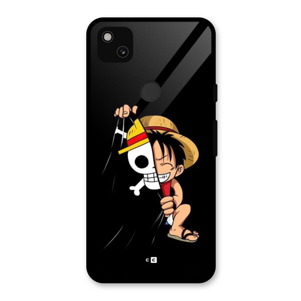 Pirate Luffy Glass Back Case for Google Pixel 4a