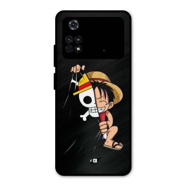 Pirate Luffy Metal Back Case for Poco M4 Pro 4G