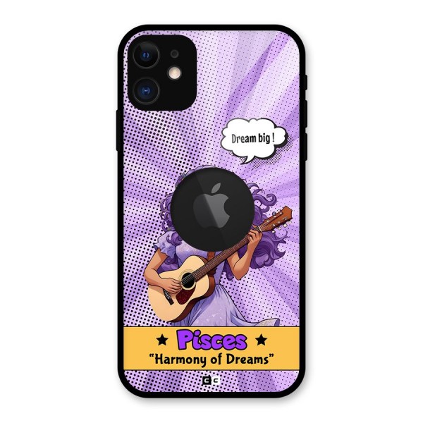 Pisces Dreams Glass Back Case for iPhone 11 Logo Cut