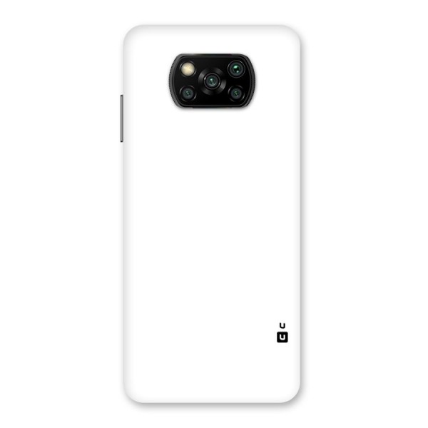 Plain White Back Case for Poco X3