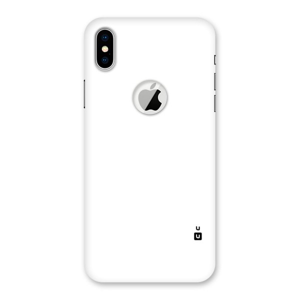 Plain White Back Case for iPhone XS Logo Cut