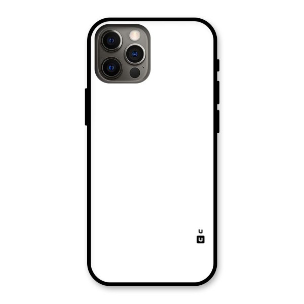 Plain White Glass Back Case for iPhone 12 Pro