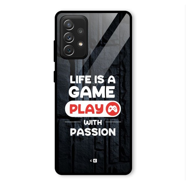 Play With Passion Glass Back Case for Galaxy A72