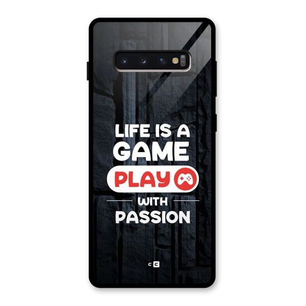 Play With Passion Glass Back Case for Galaxy S10 Plus