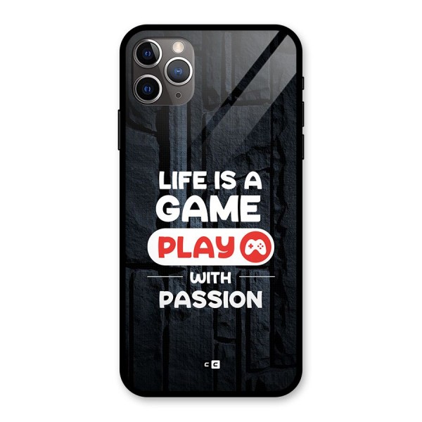 Play With Passion Glass Back Case for iPhone 11 Pro Max
