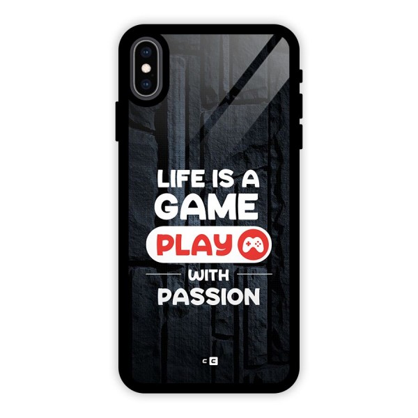 Play With Passion Glass Back Case for iPhone XS Max