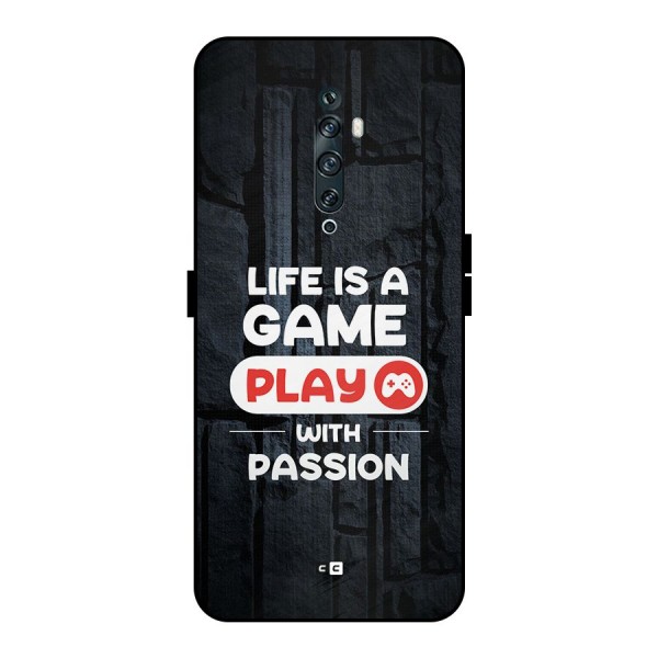 Play With Passion Metal Back Case for Oppo Reno2 F