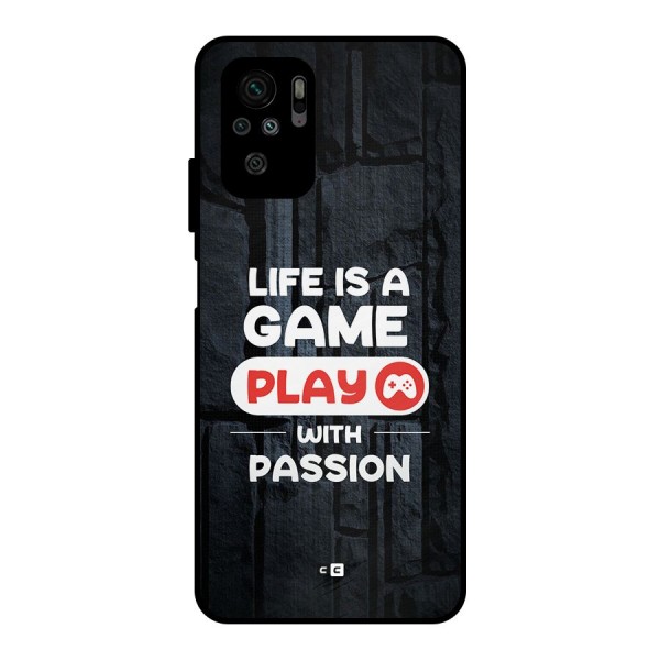 Play With Passion Metal Back Case for Redmi Note 10S