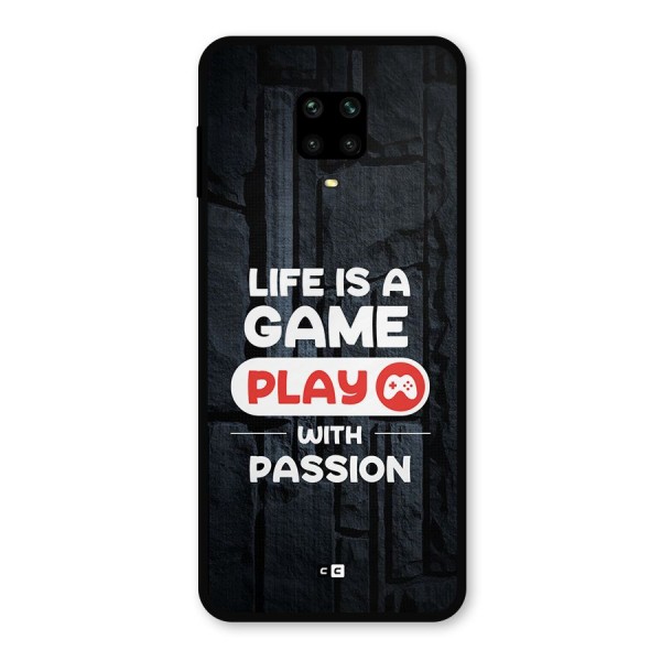 Play With Passion Metal Back Case for Redmi Note 9 Pro Max