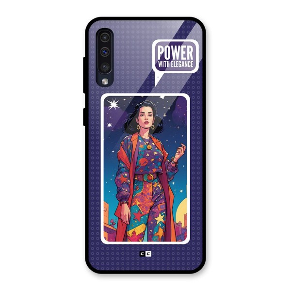 Power With Elegance Glass Back Case for Galaxy A50