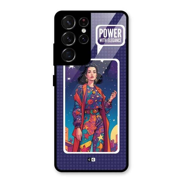 Power With Elegance Glass Back Case for Galaxy S21 Ultra 5G