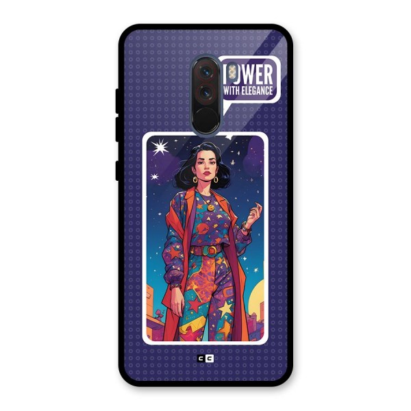 Power With Elegance Glass Back Case for Poco F1