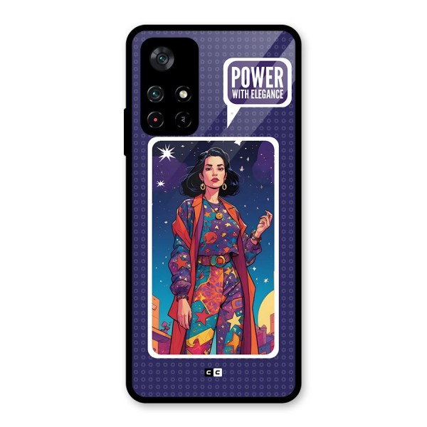 Power With Elegance Glass Back Case for Poco M4 Pro 5G