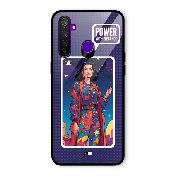 Power With Elegance Glass Back Case for Realme 5 Pro