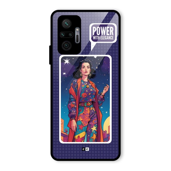 Power With Elegance Glass Back Case for Redmi Note 10 Pro