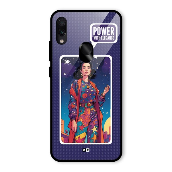 Power With Elegance Glass Back Case for Redmi Note 7
