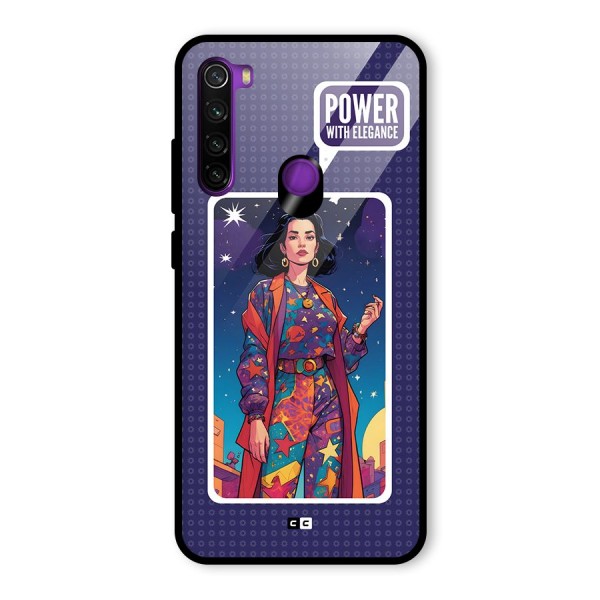 Power With Elegance Glass Back Case for Redmi Note 8