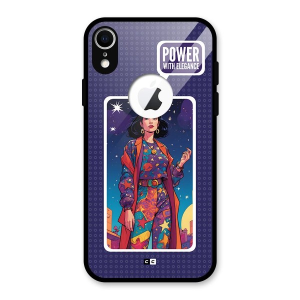 Power With Elegance Glass Back Case for iPhone XR Logo Cut