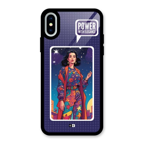 Power With Elegance Glass Back Case for iPhone XS
