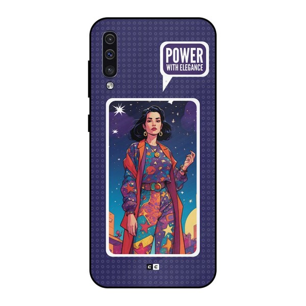 Power With Elegance Metal Back Case for Galaxy A30s