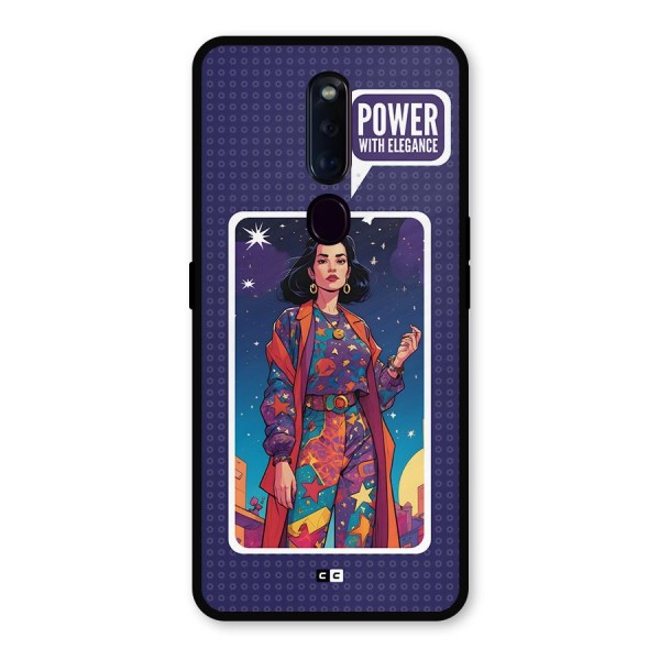 Power With Elegance Metal Back Case for Oppo F11 Pro