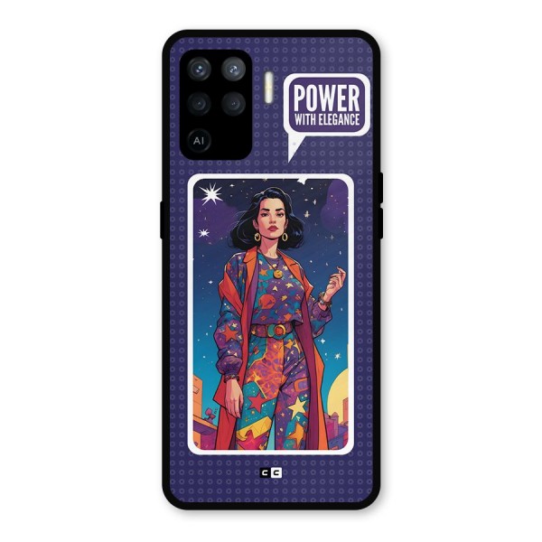Power With Elegance Metal Back Case for Oppo F19 Pro